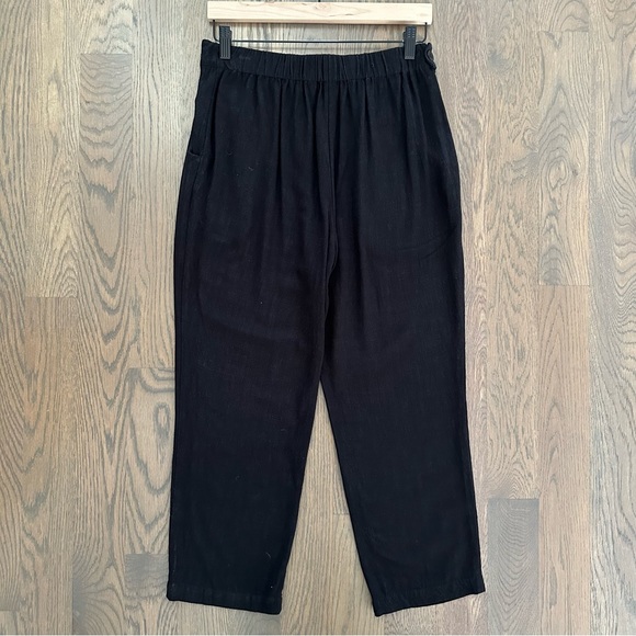 7115 by Szeki Signature Relaxed Tapering Trouser Linen Rayon Blend in Black XL - Picture 7 of 8